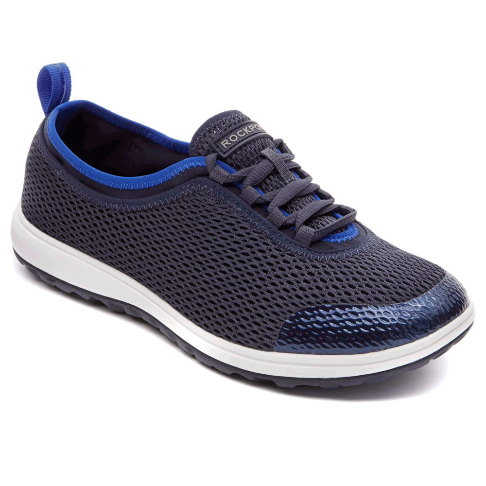 Rockport Singapore Womens Sneakers - WALK360 Washable Laceup Navy - XJ4976308